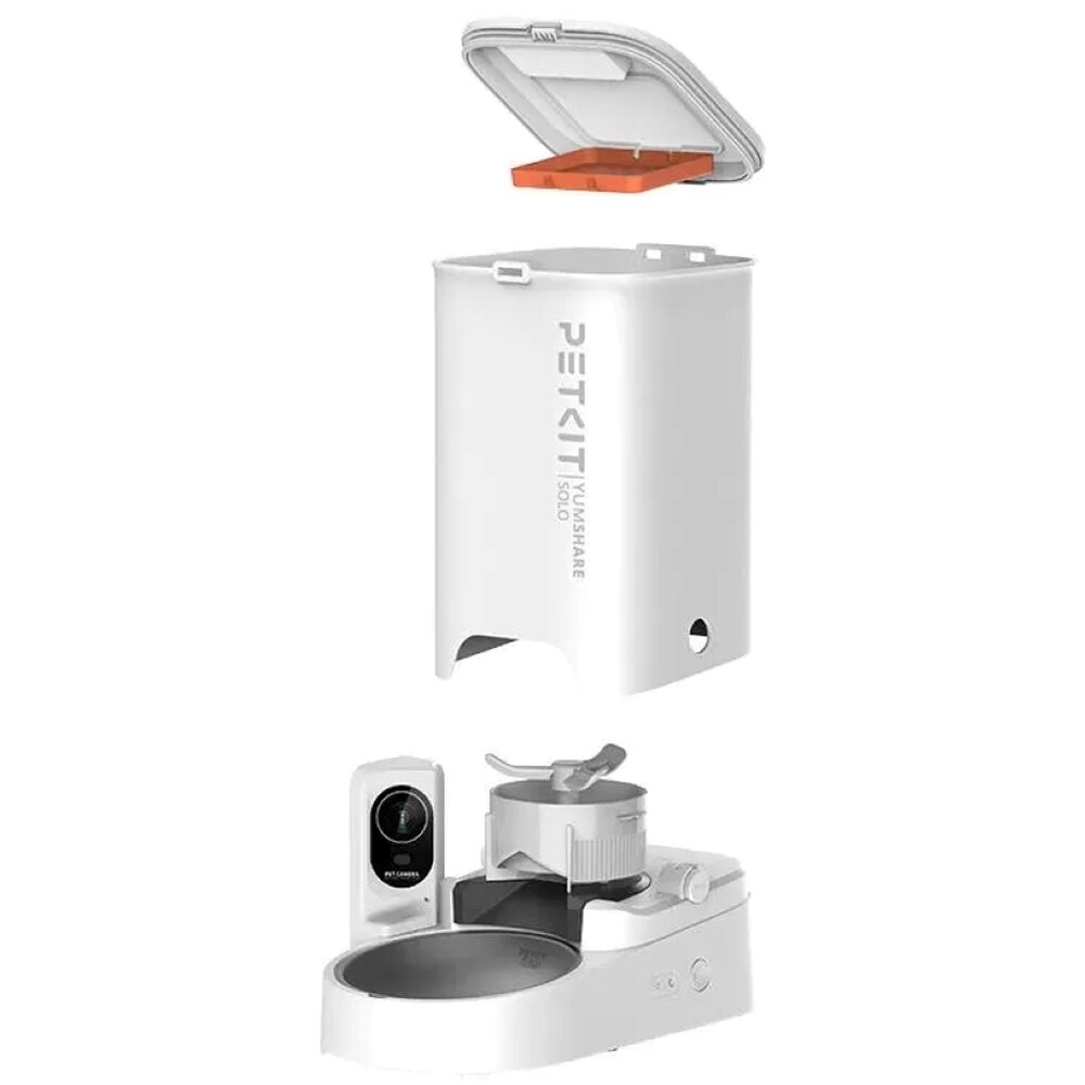 Hranitor automat animale de companie PETKIT Yumshare Solo, Camera Full HD, 3 l, alb