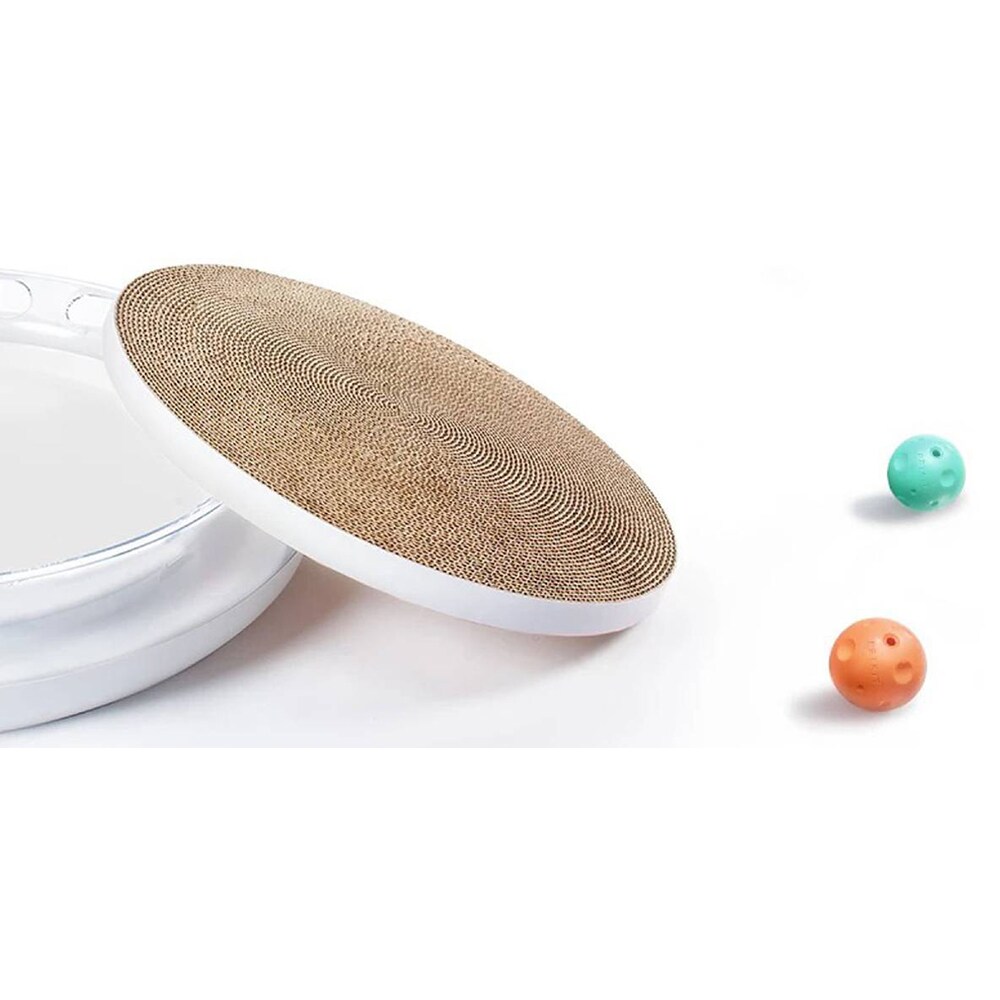 Jucarie pentru pisici PETKIT Cat Scratcher 4 in 1, 45 x 45 x 8 cm, alb