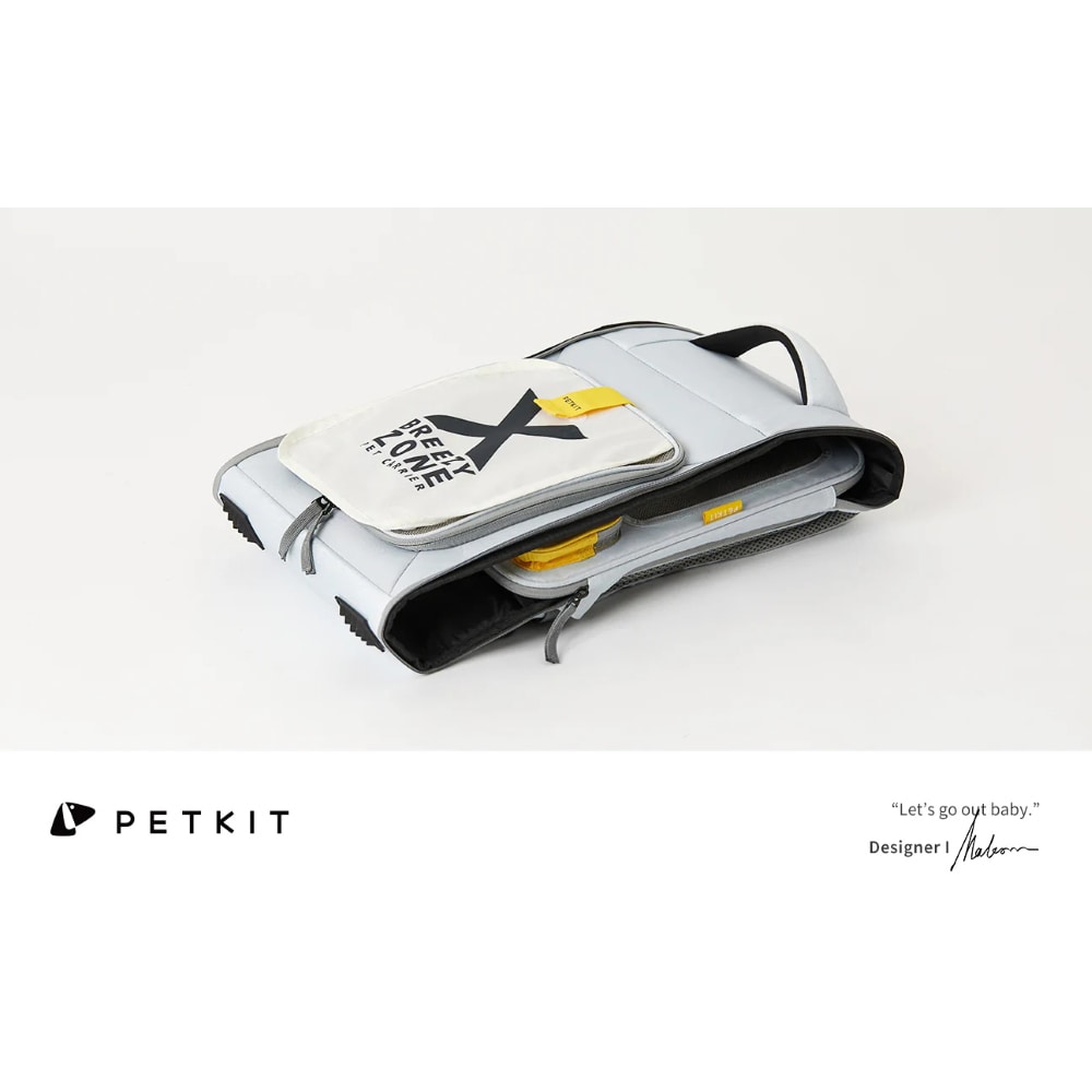 Rucsac transport animale de companie PETKIT Breezy X Zone, textil, 33 x 56 x 43 cm, gri