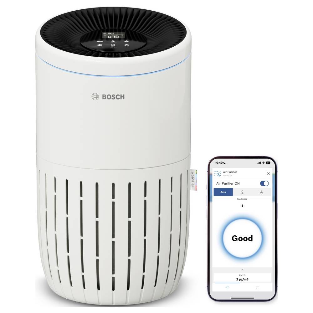 Purificator aer BOSCH AIR4000I, WiFi, HEPA, 3 trepte de viteza, alb
