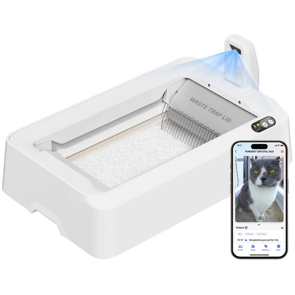 Litiera descoperita PETKIT T7 Purobot Crystal Duo, Smart, ABS, 82 x 51 x 33.5 cm, alb