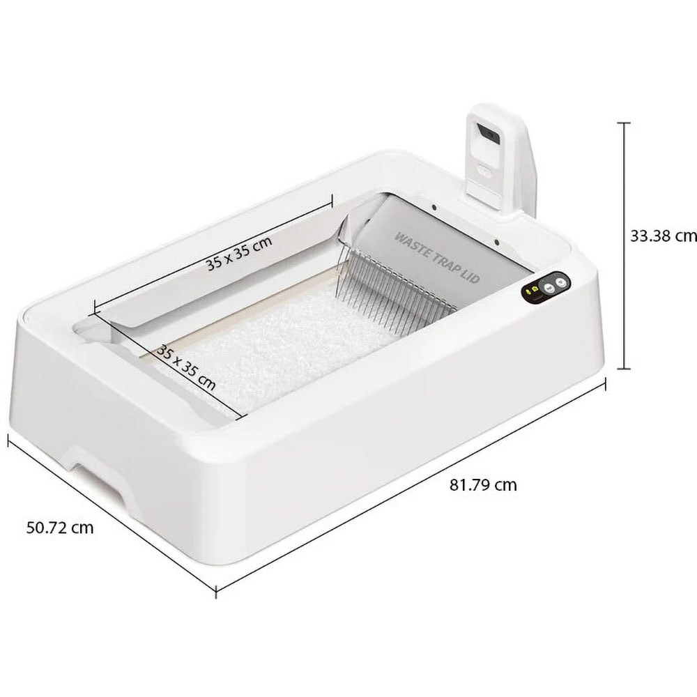 Litiera descoperita PETKIT T7 Purobot Crystal Duo, Smart, ABS, 82 x 51 x 33.5 cm, alb