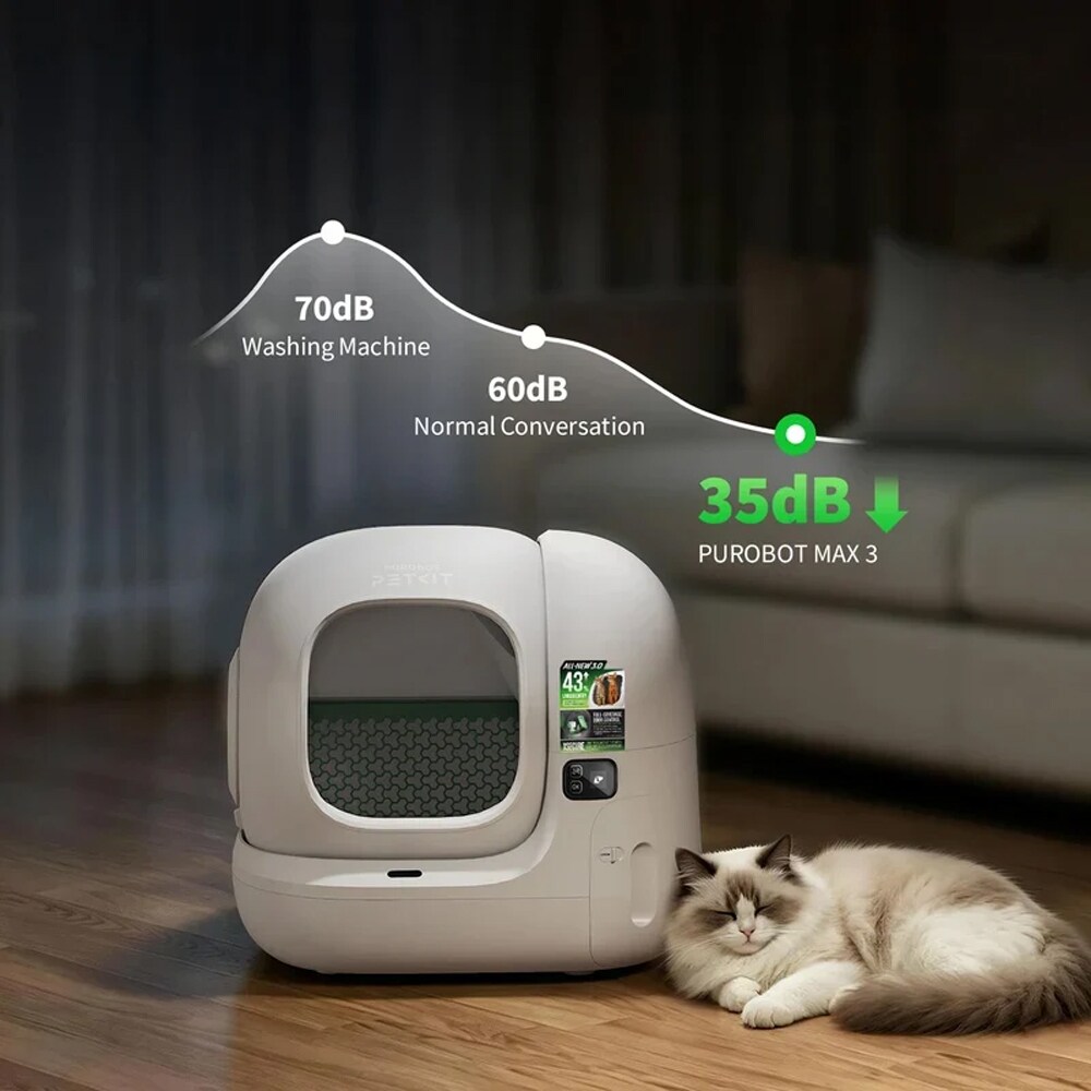 Litiera automata PETKIT Max 3, PP, 62 x 53.8 x 55.2 cm, alb