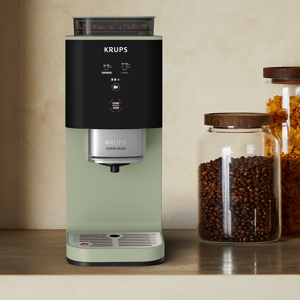 Espressor semi-automat KRUPS Coffee Crush SA401LE0, 1.8l, 1350W, 15 bar, verde-negru