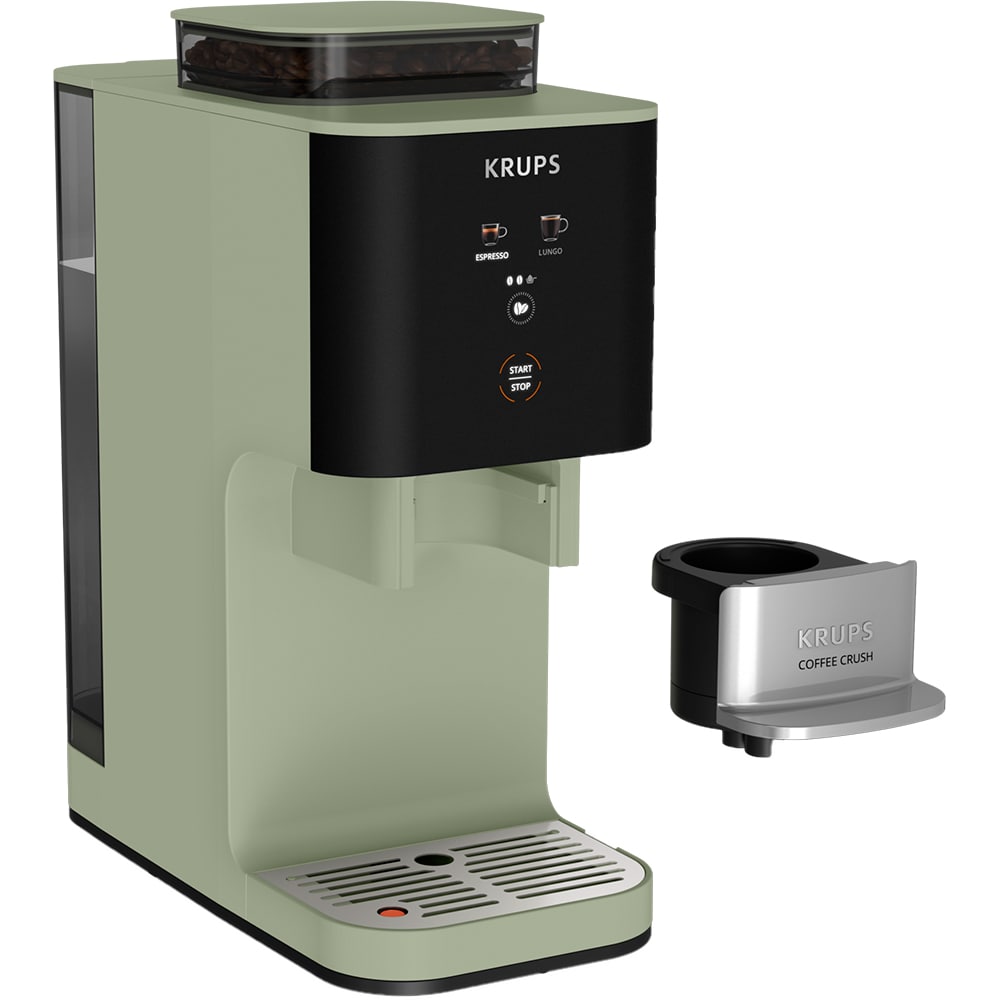 Espressor semi-automat KRUPS Coffee Crush SA401LE0, 1.8l, 1350W, 15 bar, verde-negru