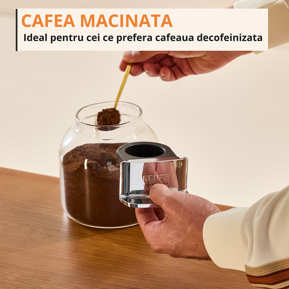 Espressor semi-automat KRUPS Coffee Crush SA401LE0, 1.8l, 1350W, 15 bar, verde-negru