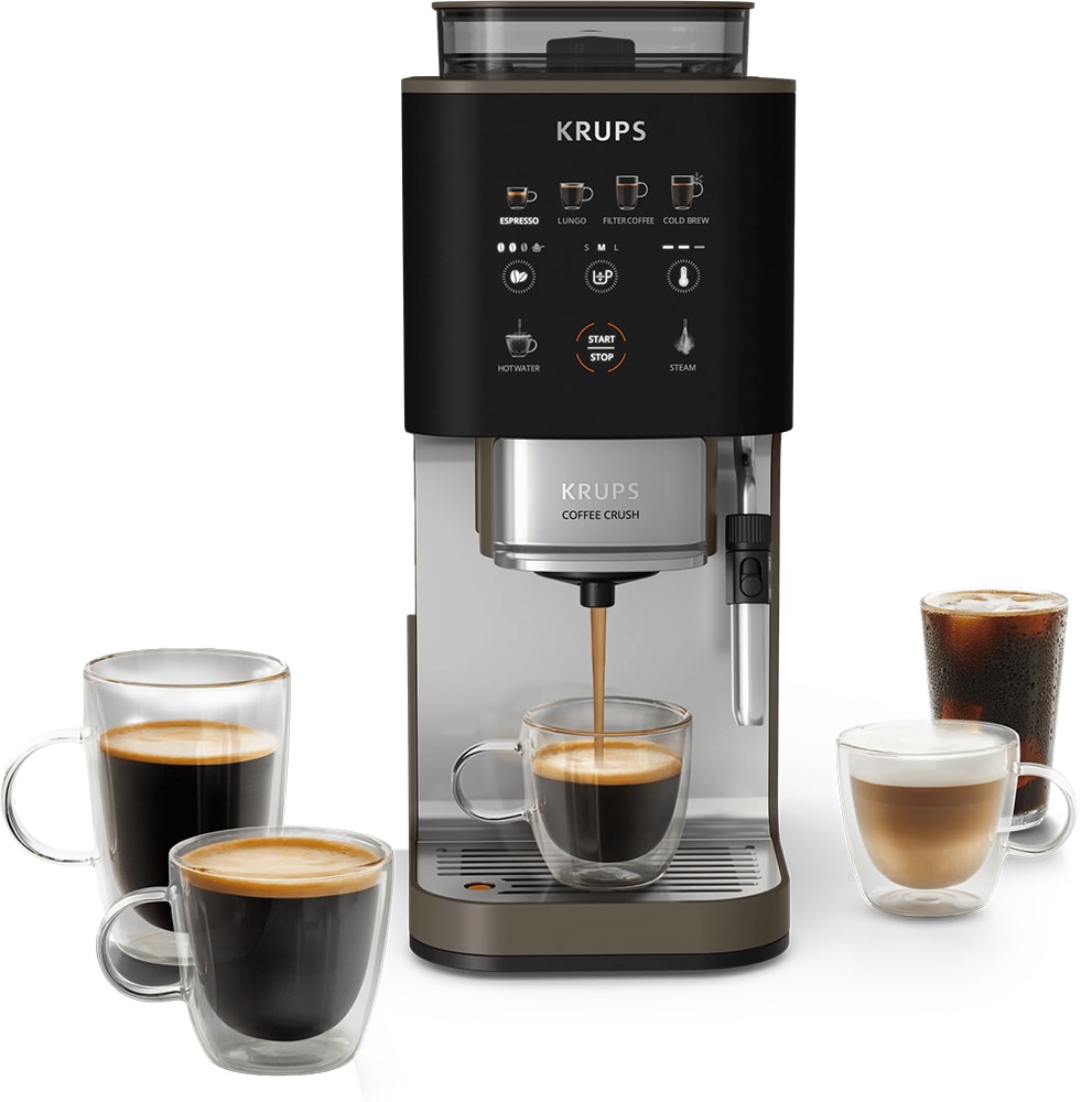 Espressor semi-automat KRUPS Coffee Crush Experience SA403BE0, 1.8l, 1350W, 15 bar, bej-negru