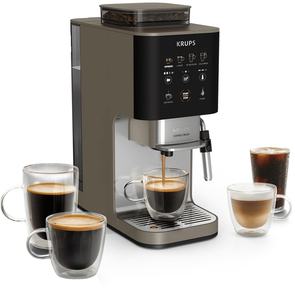 Espressor semi-automat KRUPS Coffee Crush Experience SA403BE0, 1.8l, 1350W, 15 bar, bej-negru