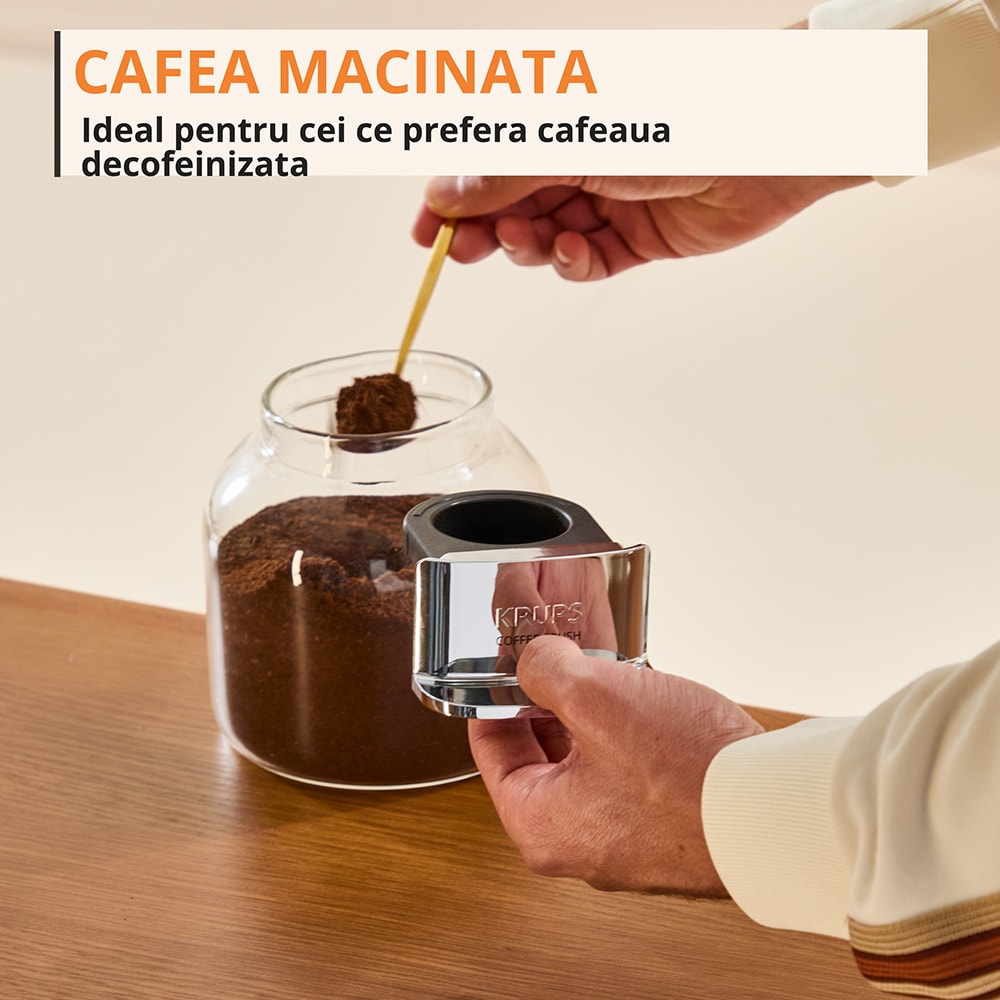 Espressor semi-automat KRUPS Coffee Crush Experience SA403BE0, 1.8l, 1350W, 15 bar, bej-negru