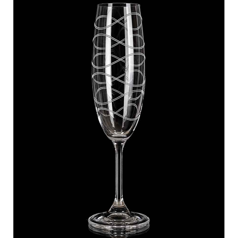 Set pahare sampanie MAISON FORINE Leona, 4 piese, 210 ml, cristalin