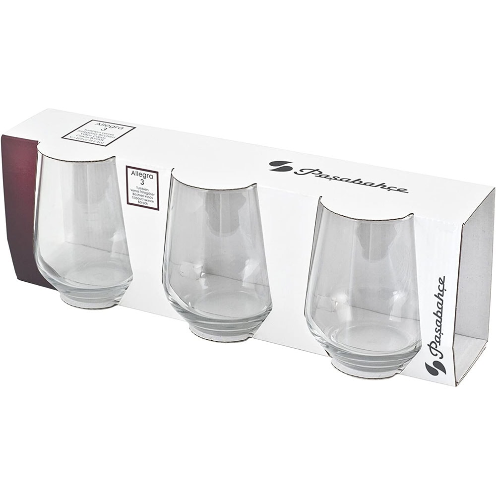 Set pahare apa PASABAHCE Allegra, 3 piese, 425 ml, sticla