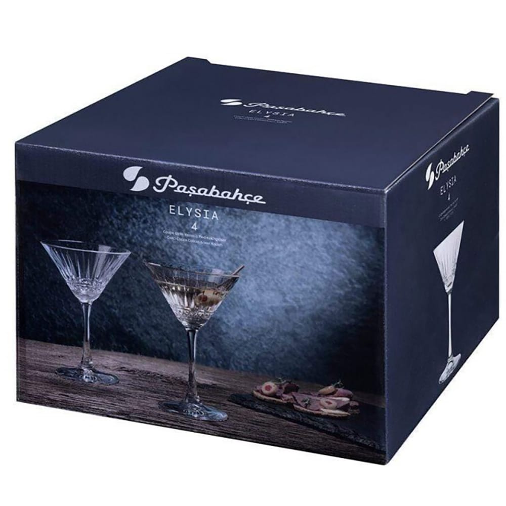 Set pahare martini PASABAHCE Elysia, 4 piese, 220 ml, sticla