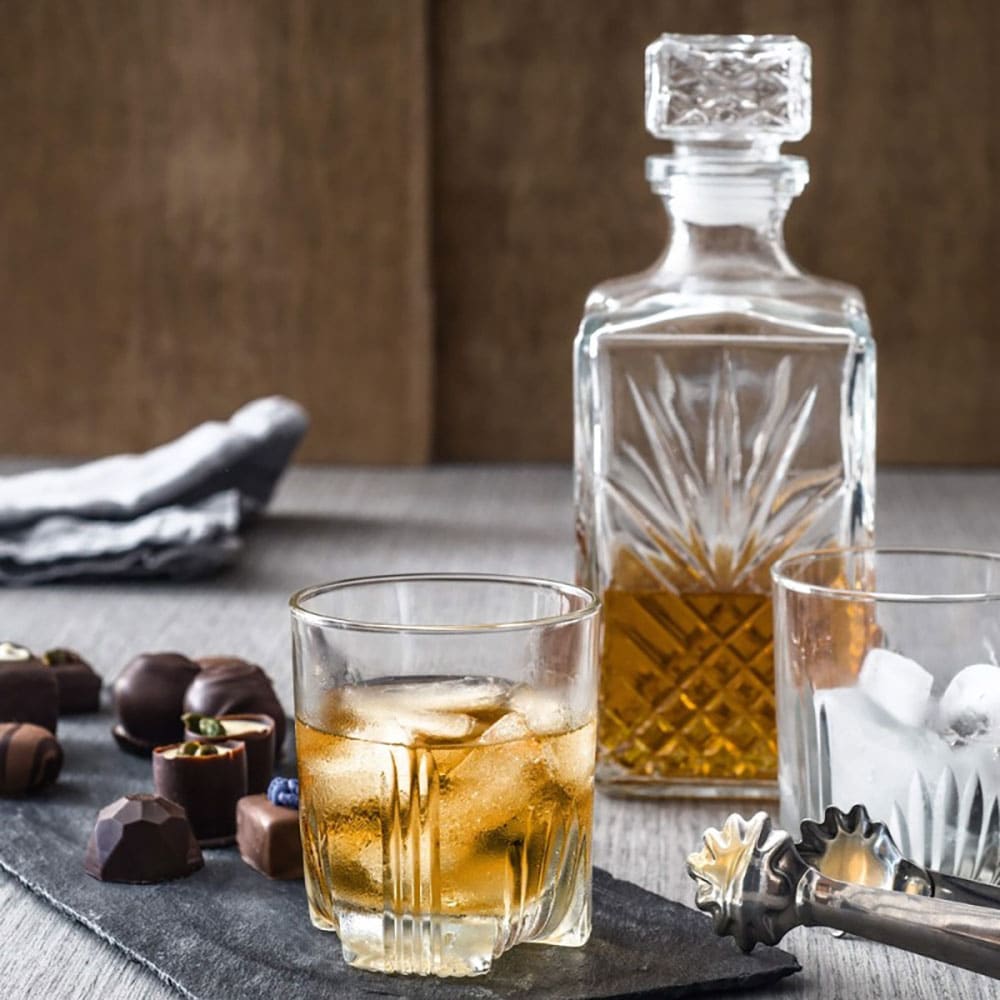 Set Whisky BORMIOLI Selecta: 6 pahare 0.285l, decantor, 1l, sticla