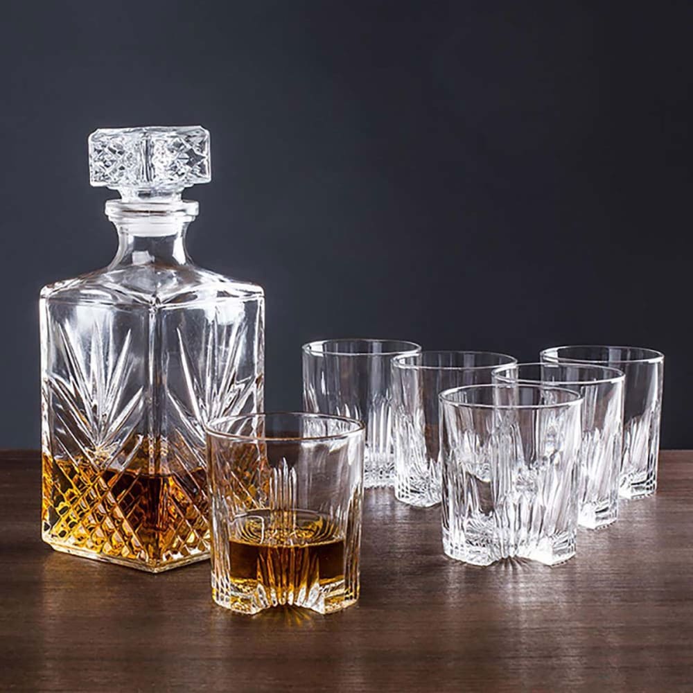 Set Whisky BORMIOLI Selecta: 6 pahare 0.285l, decantor, 1l, sticla