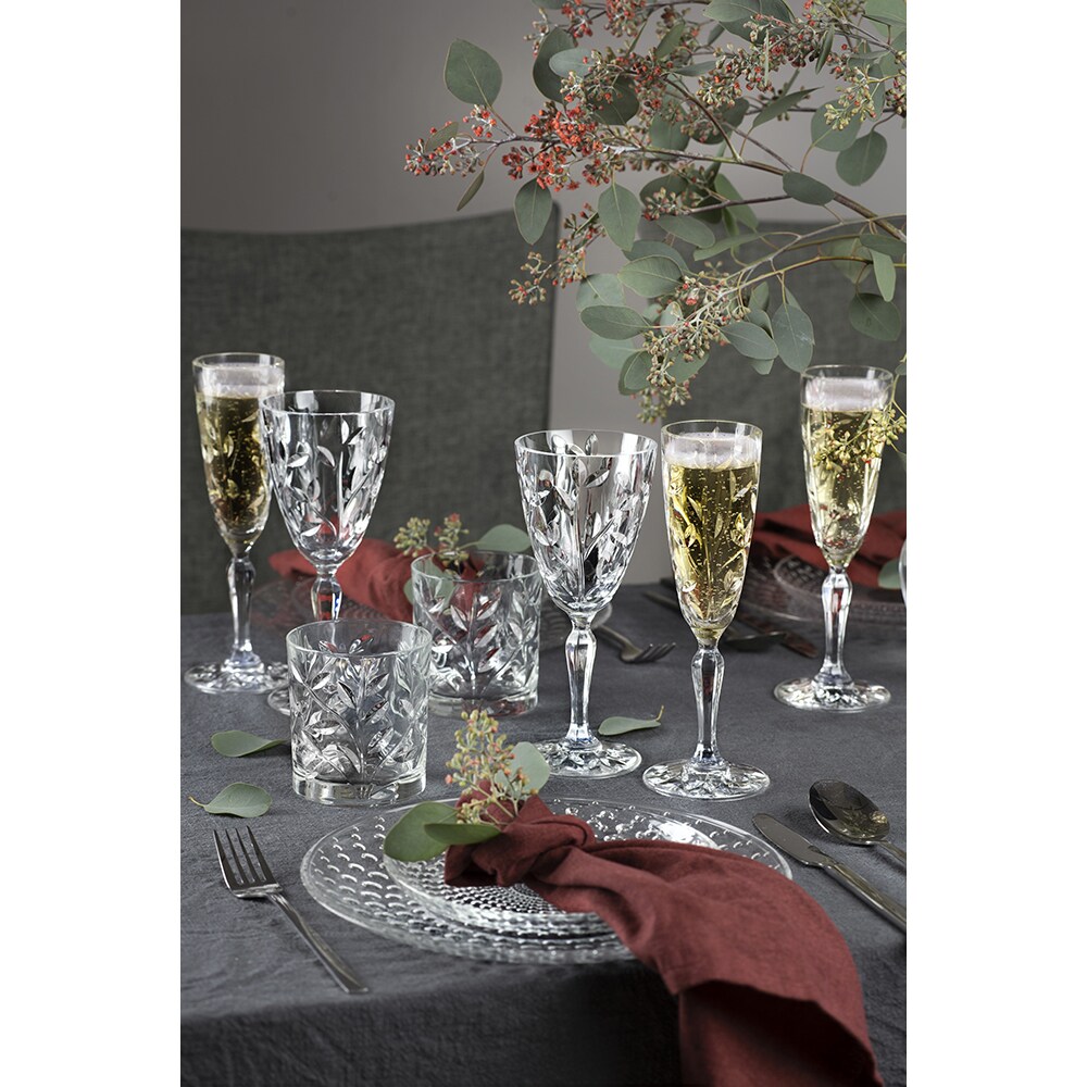 Set pahare sampanie RCR CRISTALLERIA Laurus, 6 piese, 160 ml, sticla