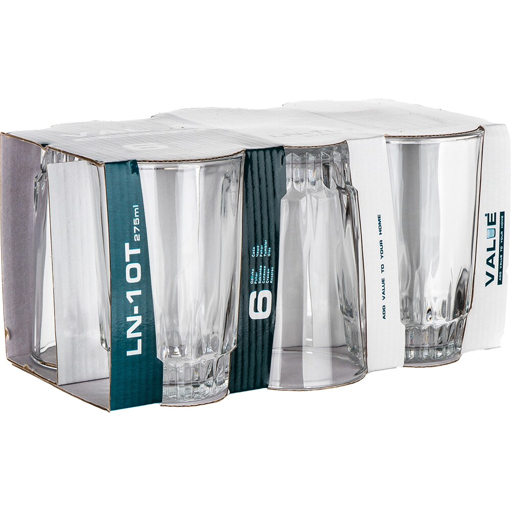 Set pahare apa VALUE, 6 piese, 275 ml, sticla
