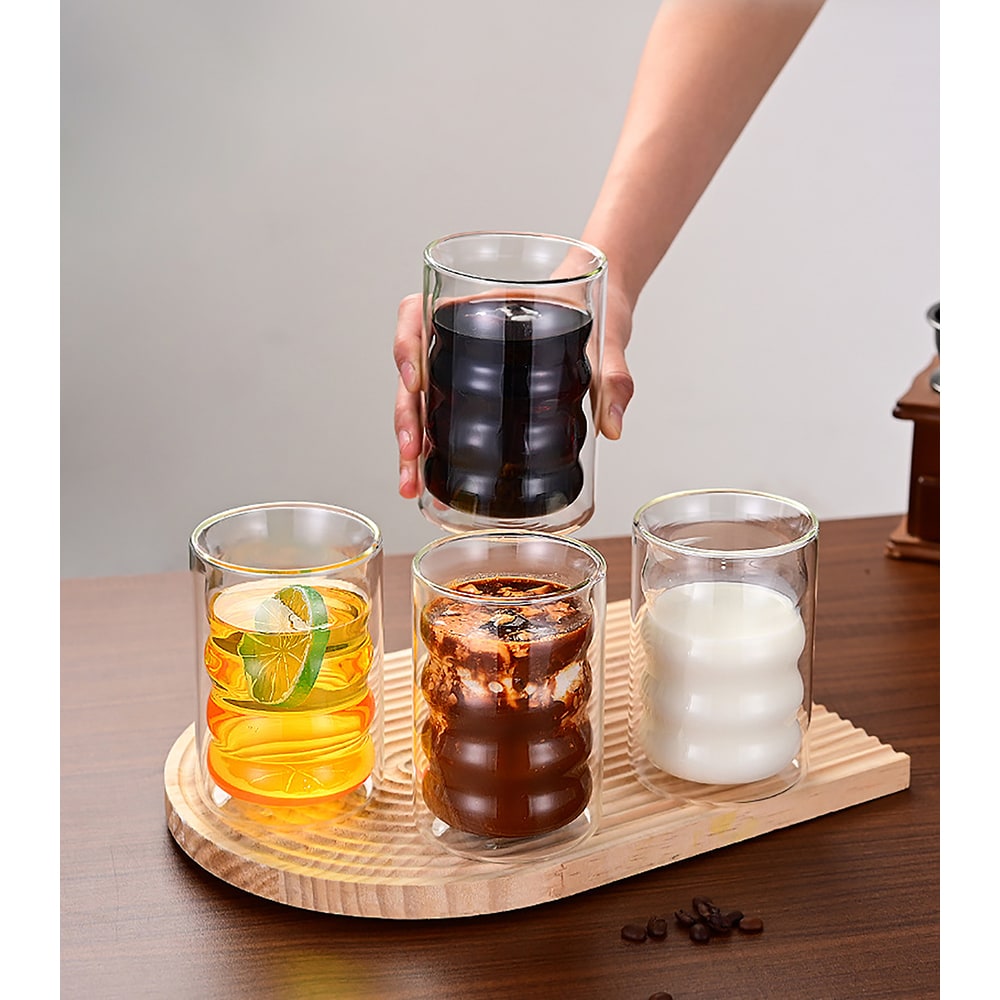 Set pahare perete dublu MYRIA MC4047, 4 piese, 350 ml, sticla