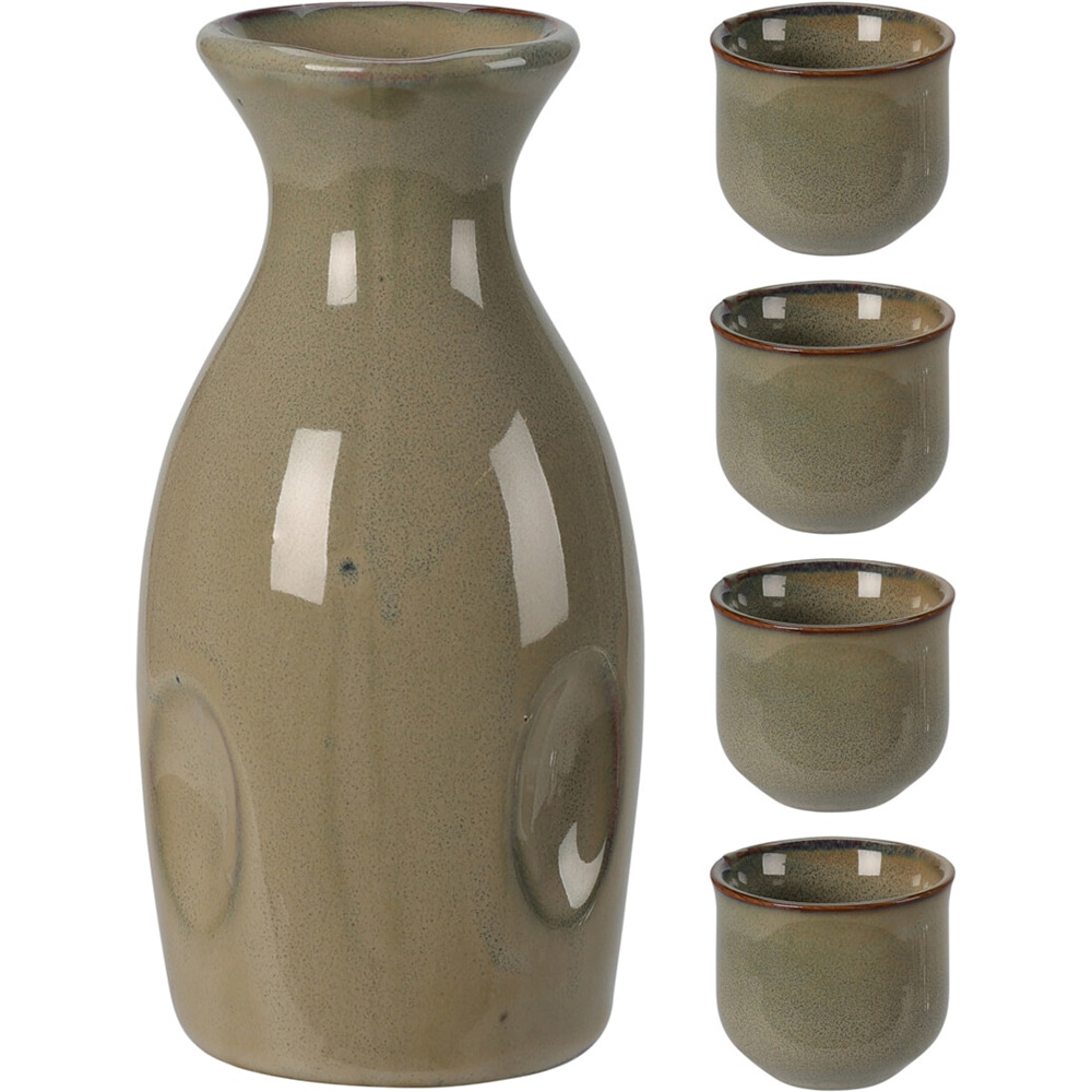 Set pahare EXCELLENT HOUSEWARE Q94000070, 4 piese + sticla, ceramica, crem