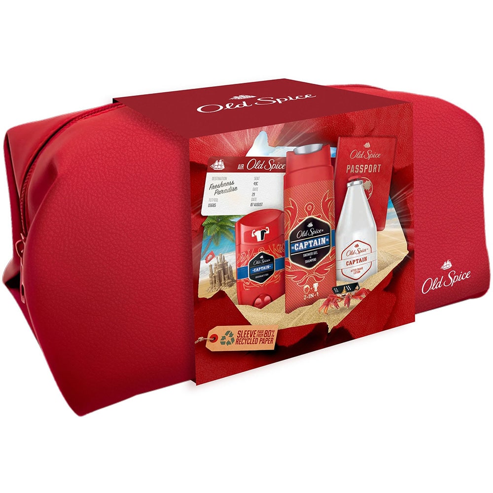 Set ingrijire corp OLD SPICE Captain: Gel de dus 2 in 1, 250ml + Deodorant stick, 50ml + After Shave, 100ml