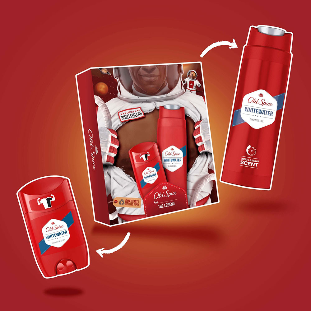 Set ingrijire corp OLD SPICE Astronaut Whitewater: Gel de dus, 250ml + Deodorant stick, 50ml