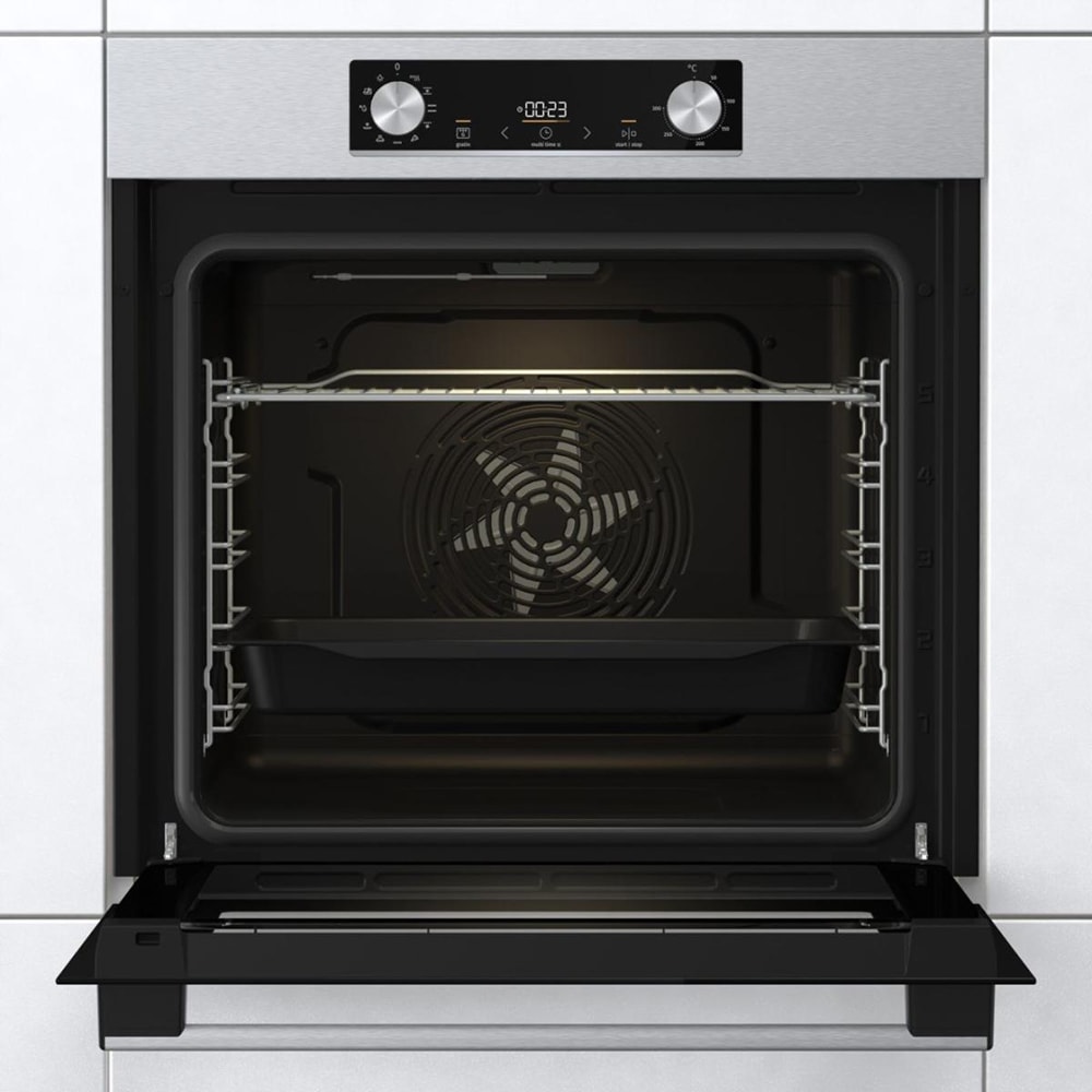 Set cuptor incorporabil GORENJE BO6735E02X, Electric, Autocuratare Aqua Clean, 77 l, Clasa A + Plita incorporabila G642ABX, Gaz, 4 arzatoare, inox