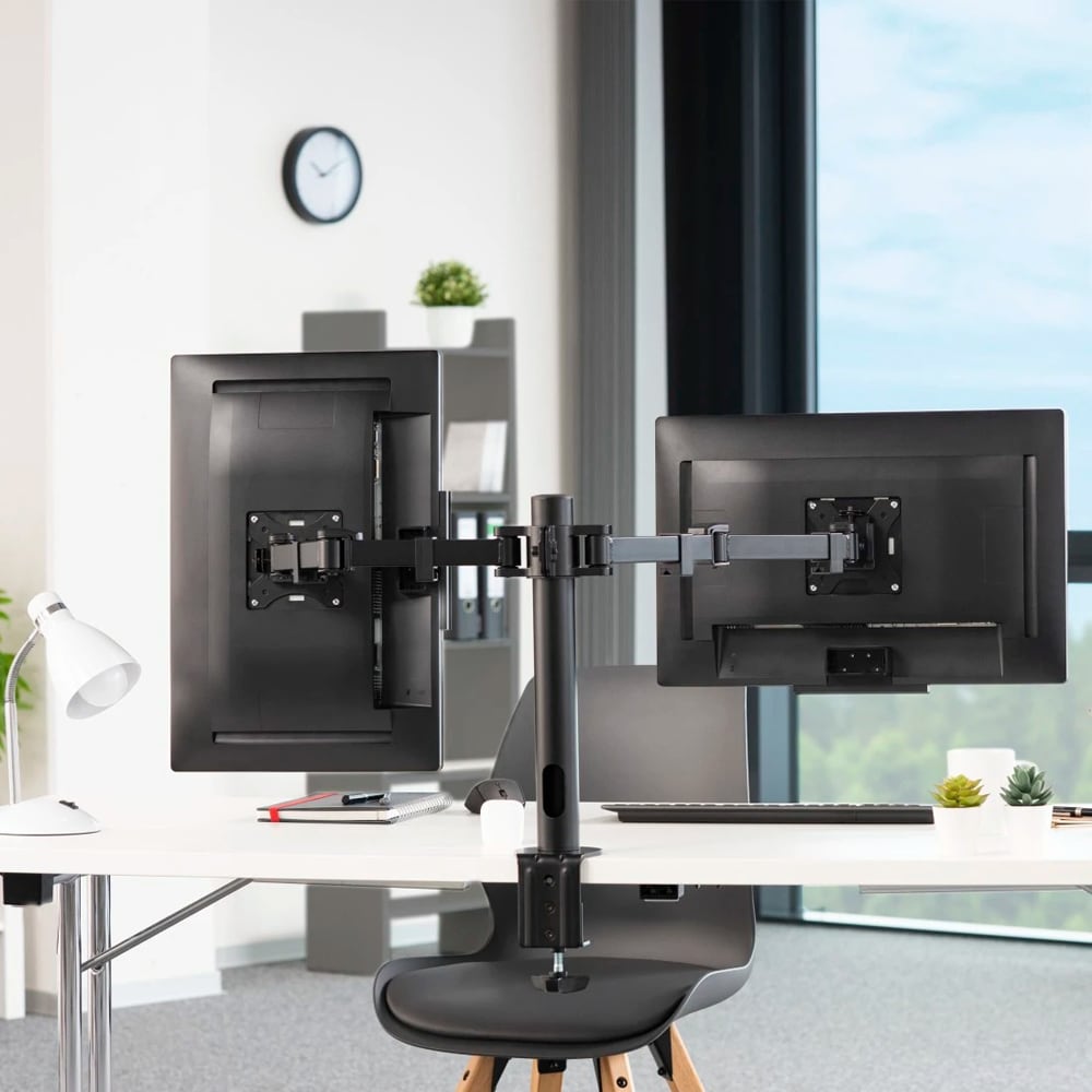 Suport monitor birou HAMA Full Motion 118494, 13-35", 2 monitoare, reglabil, 15Kg