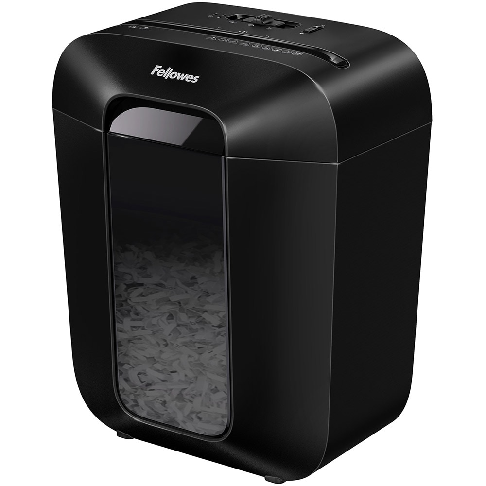 Distrugator documente manual FELLOWES LX45, 8 coli, 17l, Cross-Cut, negru