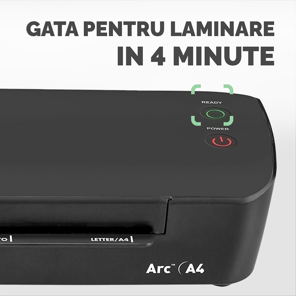 Laminator FELLOWES Arc, A4, negru