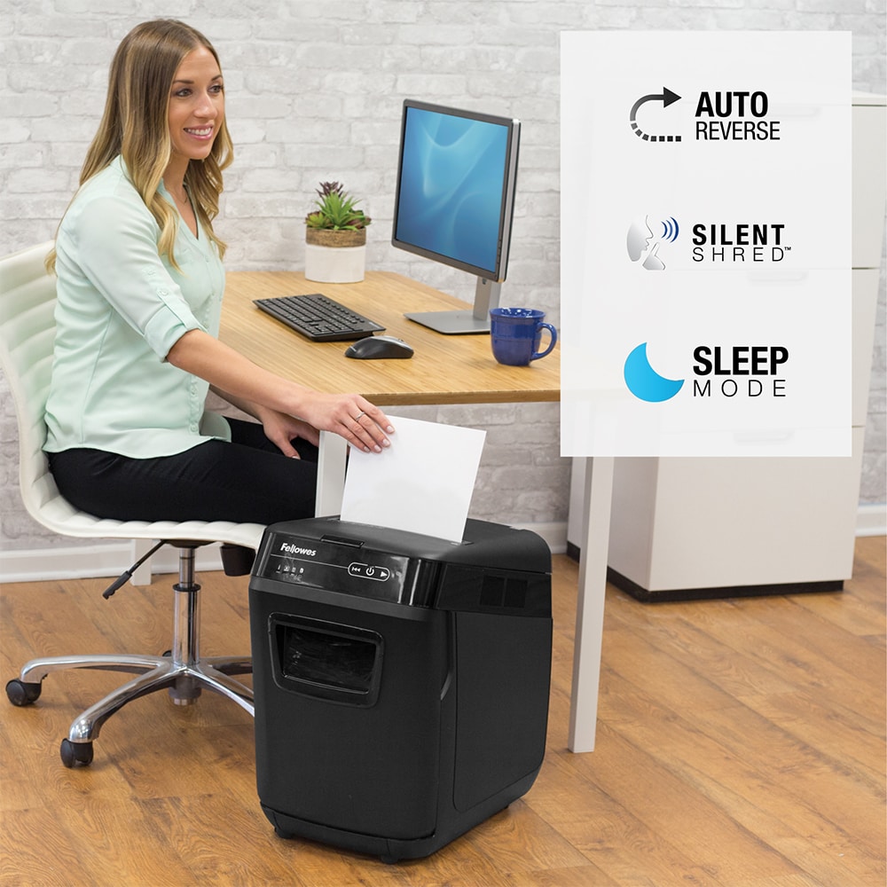 Distrugator documente automat FELLOWES 200M,  200 coli, 32l, Micro-Cut, negru