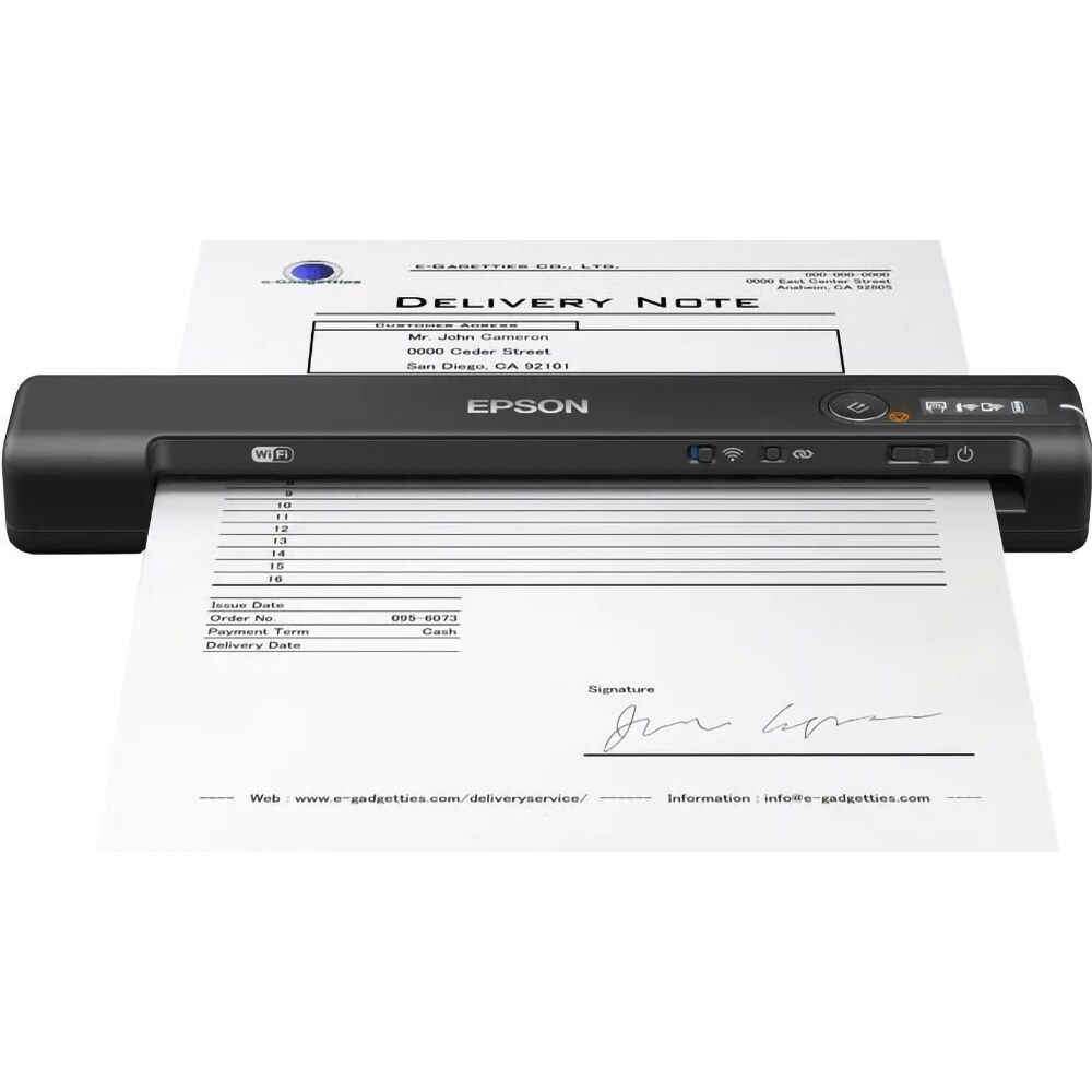 Scanner EPSON WorkForce ES-60W, A4, USB, Wi-Fi, negru