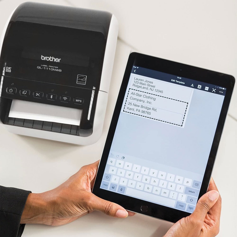 Imprimanta profesionala de etichete BROTHER QL-1110NWBc, USB, Retea, Bluetooth, Wi-Fi