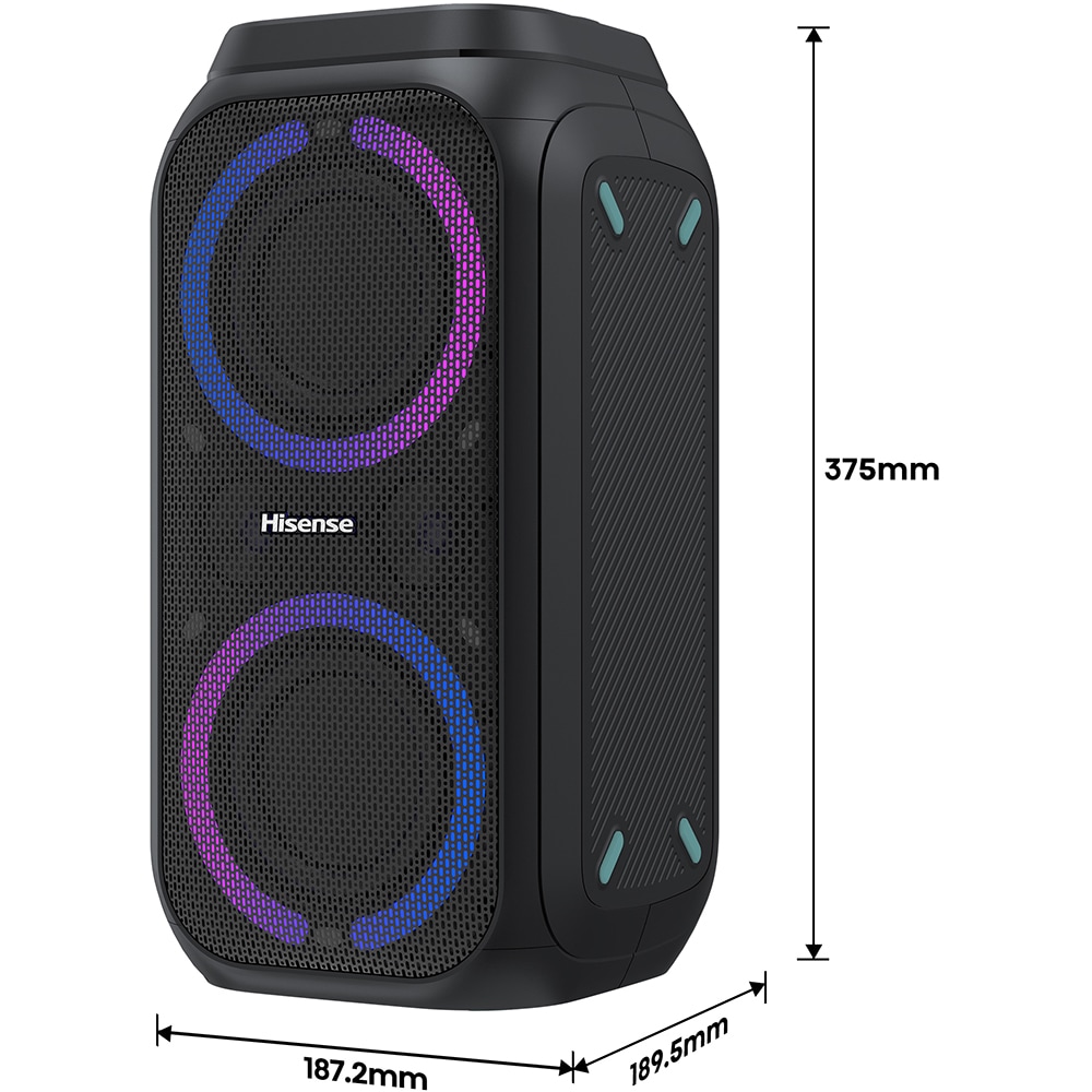 Boxa portabila HISENSE Party Rocker 160, 160W, Bluetooth, negru