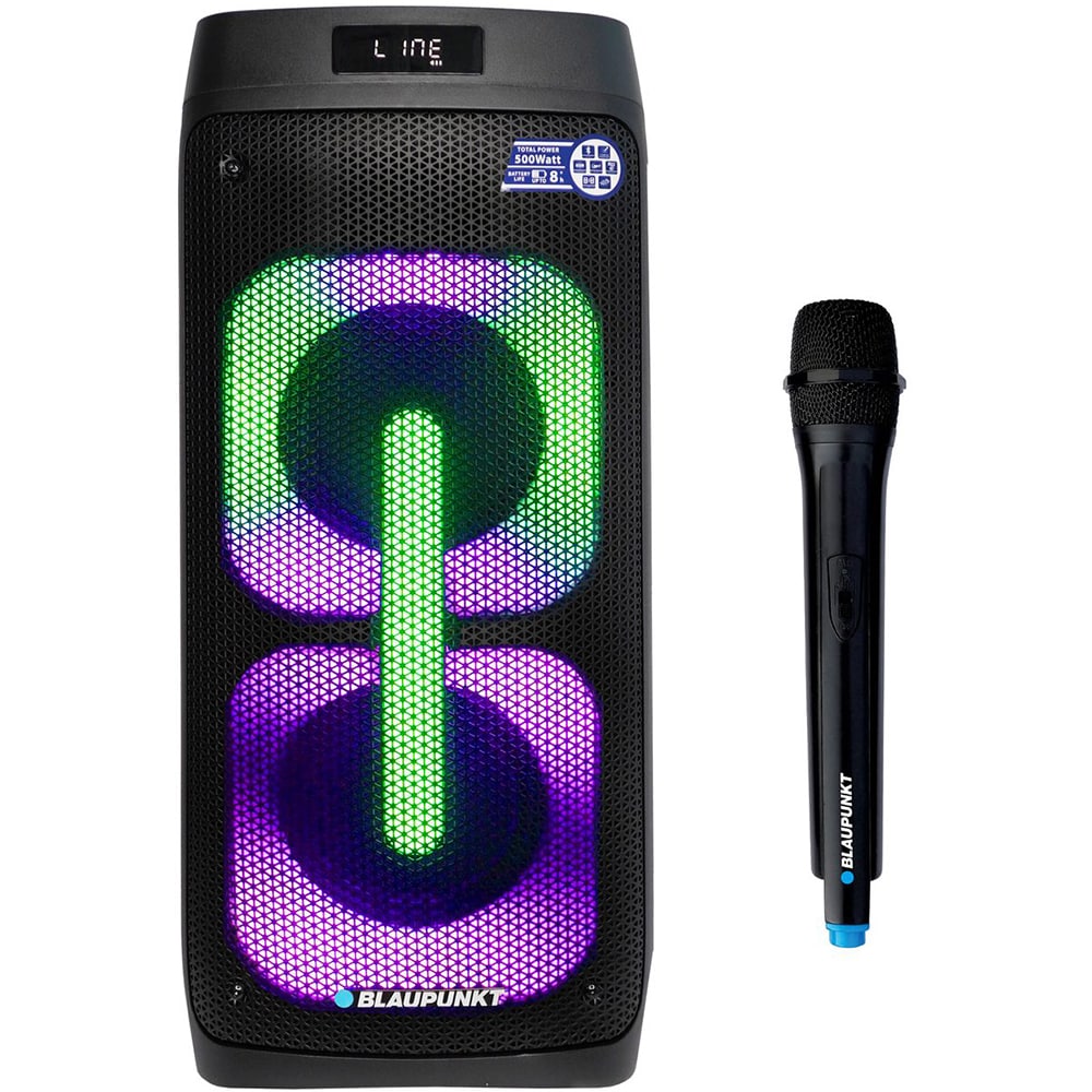 Boxa portabila BLAUPUNKT PB50LED, 500W, Bluetooth, FM, negru