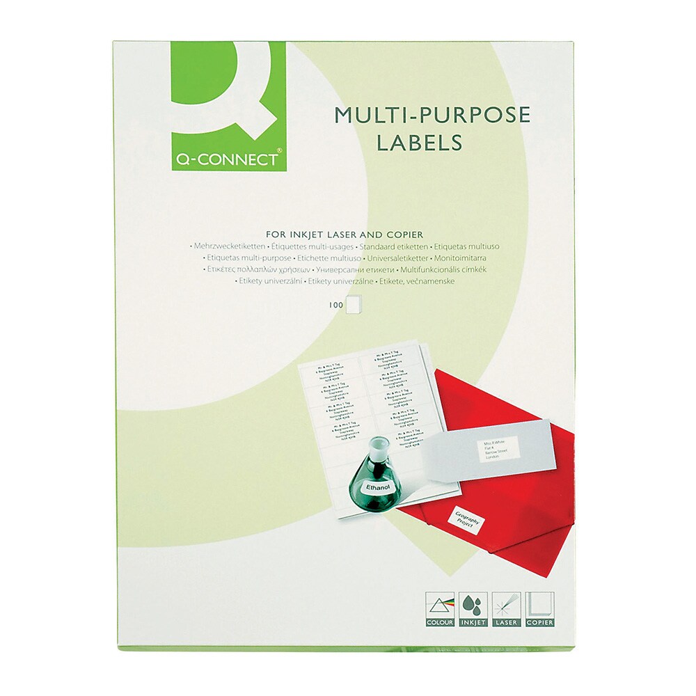 Etichete autoadezive Q-CONNECT, A4, 70 x 42.3 mm, 2100 bucati, 100 coli/top