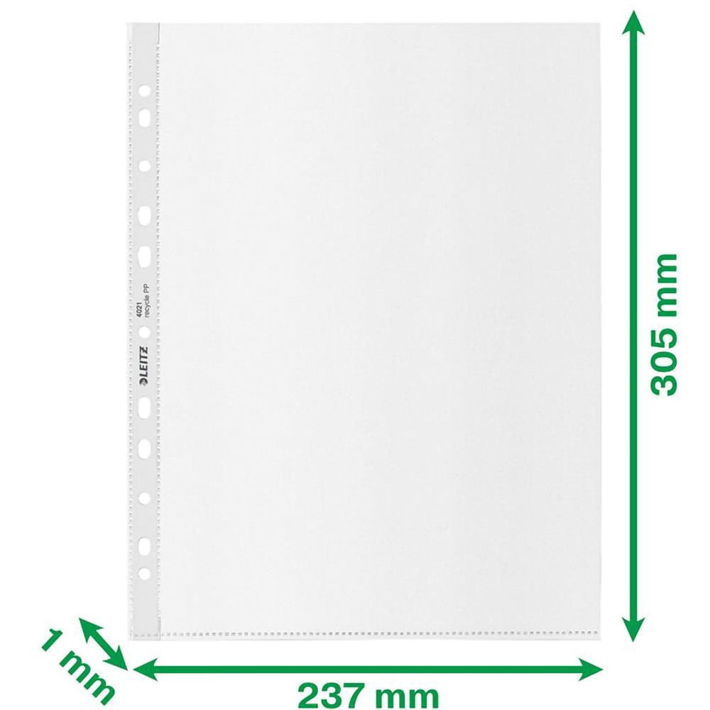 Folii protectie documente LEITZ Recycle, A4, 100 microni, 25 bucati