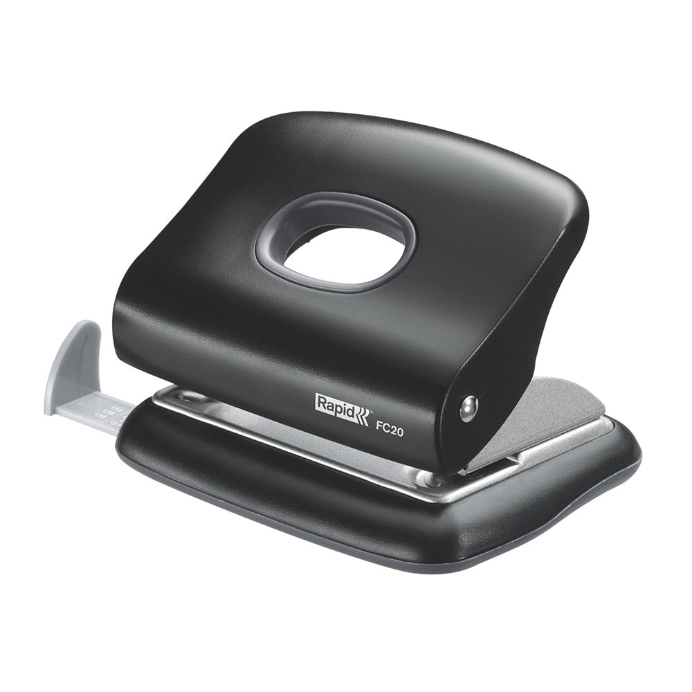 Perforator RAPID FC20, 20 de coli, 2 perforatii, negru