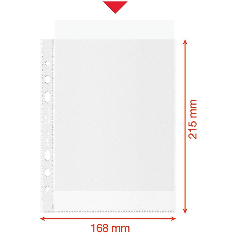 Folii protectie documente LEITZ Esselte Recycled, A5, 70 microni, 100 bucati