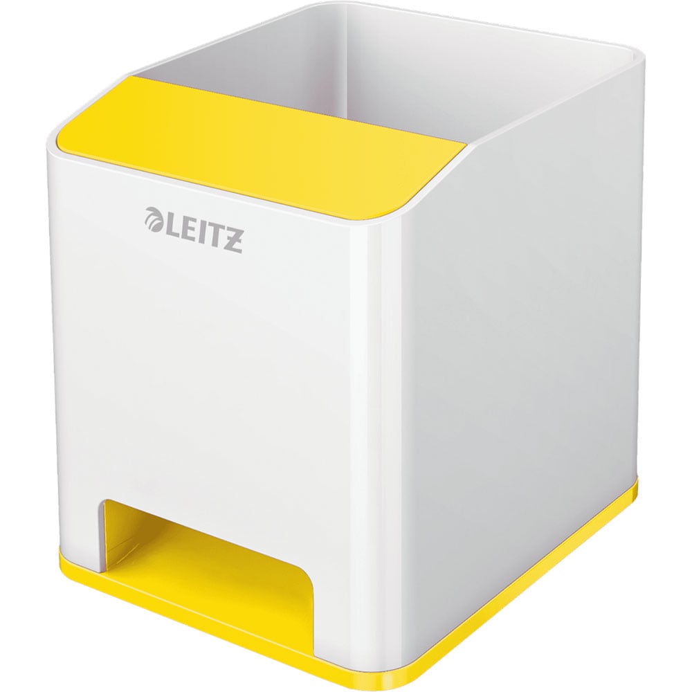 Suport instrumente de scris LEITZ WOW SL631016, polistiren, alb-galben