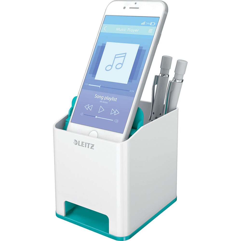 Suport instrumente de scris Leitz WOW SL631051, polistiren, alb-turcoaz