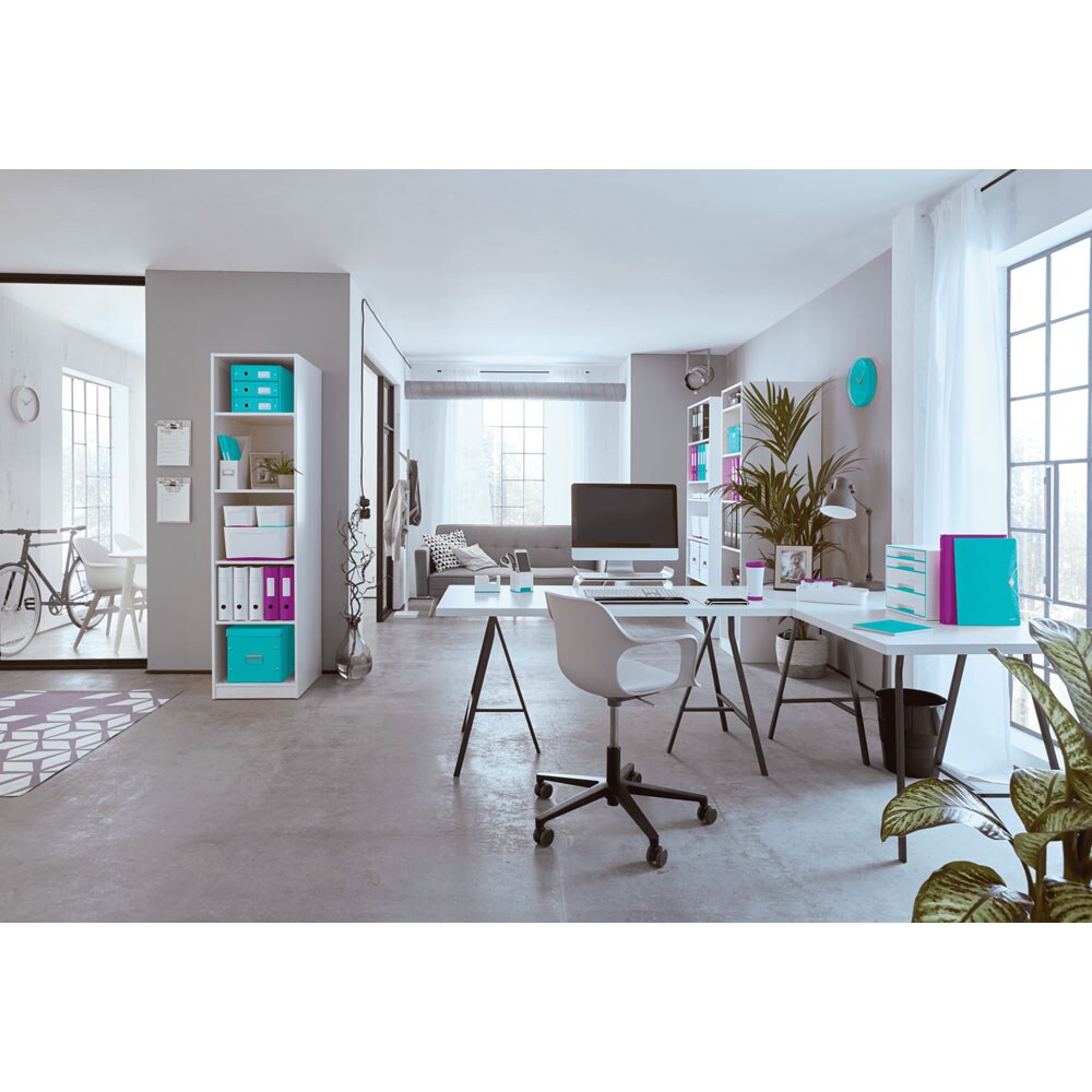 Suport instrumente de scris Leitz WOW SL631051, polistiren, alb-turcoaz
