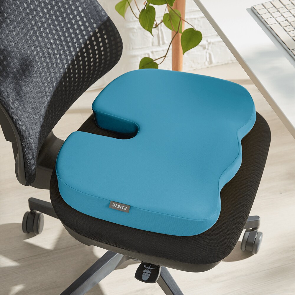 Perna ergonomica LEITZ Cosy, 45.5 x 35.5 x 7.5 cm, albastru