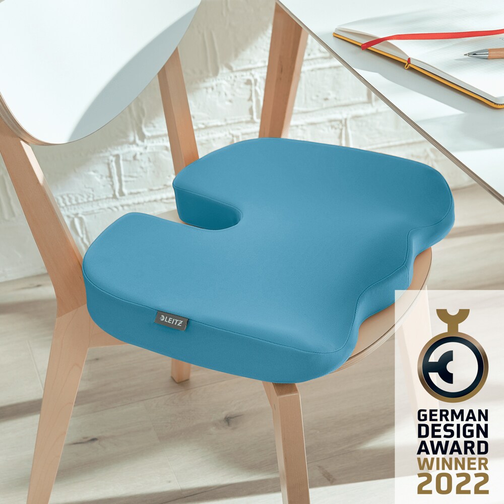 Perna ergonomica LEITZ Cosy, 45.5 x 35.5 x 7.5 cm, albastru