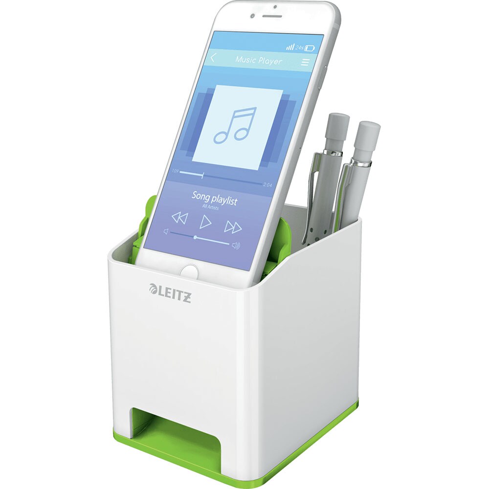 Suport instrumente de scris LEITZ WOW SL980119, polistiren, alb-verde