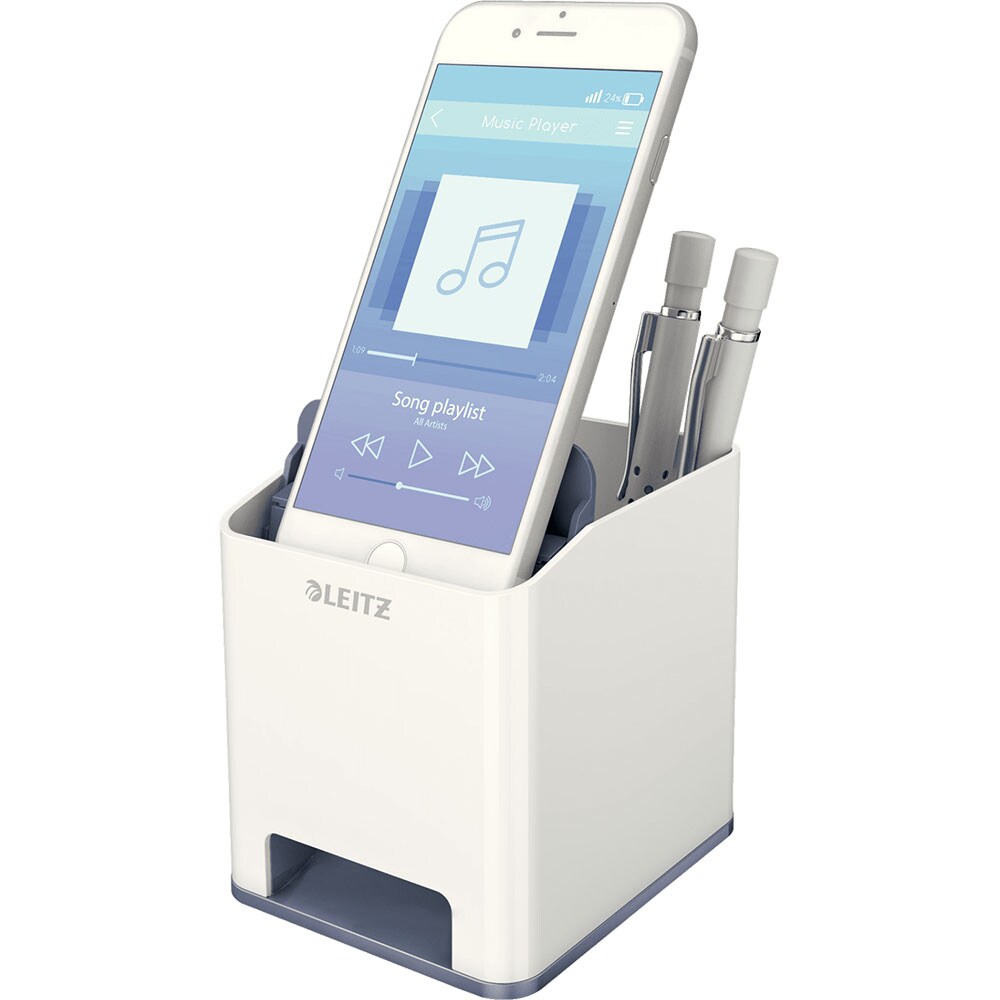 Suport instrumente de scris LEITZ WOW SL980120, polistiren, alb-gri