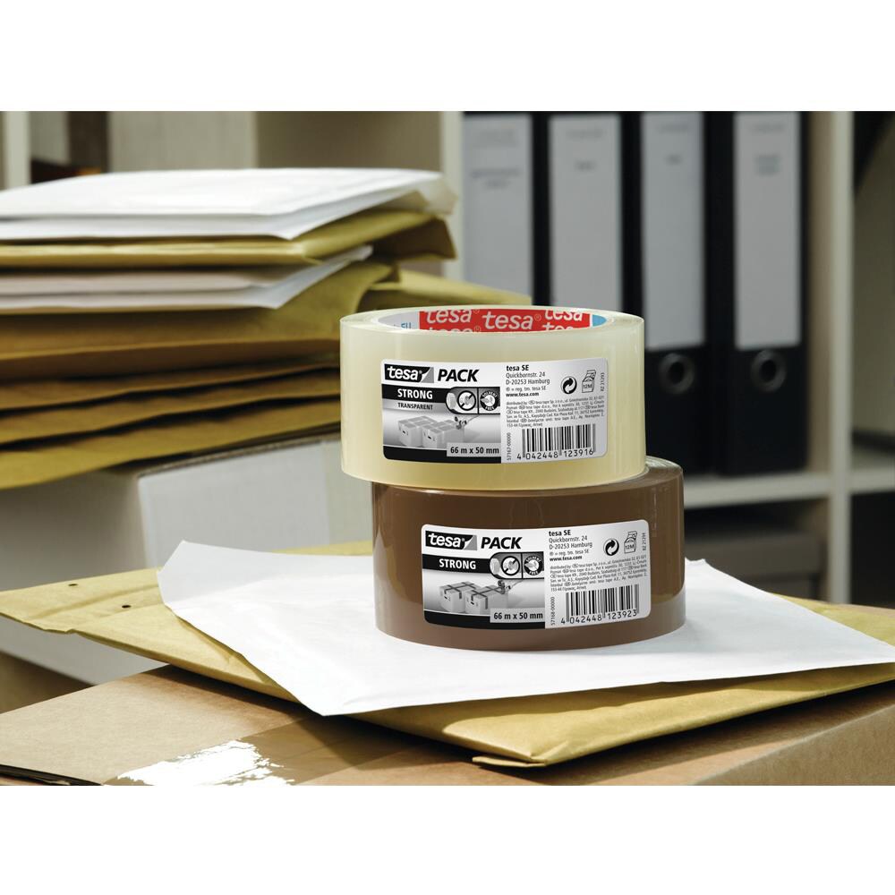Banda adeziva TESA STRONG, 50 mm x 66 m, transparent