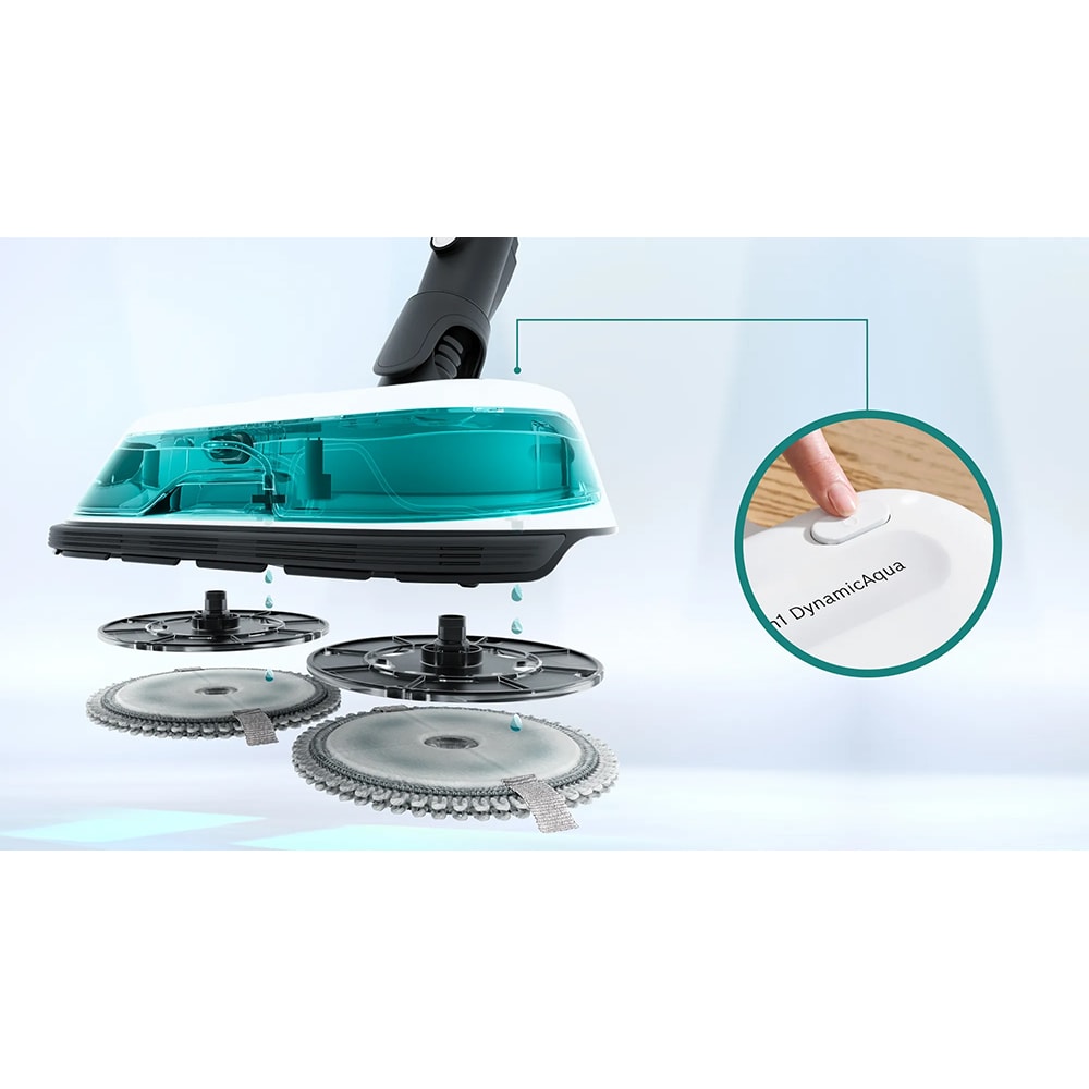 Aspirator vertical 2in1 BOSCH Unlimited 7 ProHygienic Aqua BCS712HYG5, 0.3l, 18V, autonomie max 80 min, alb-negru