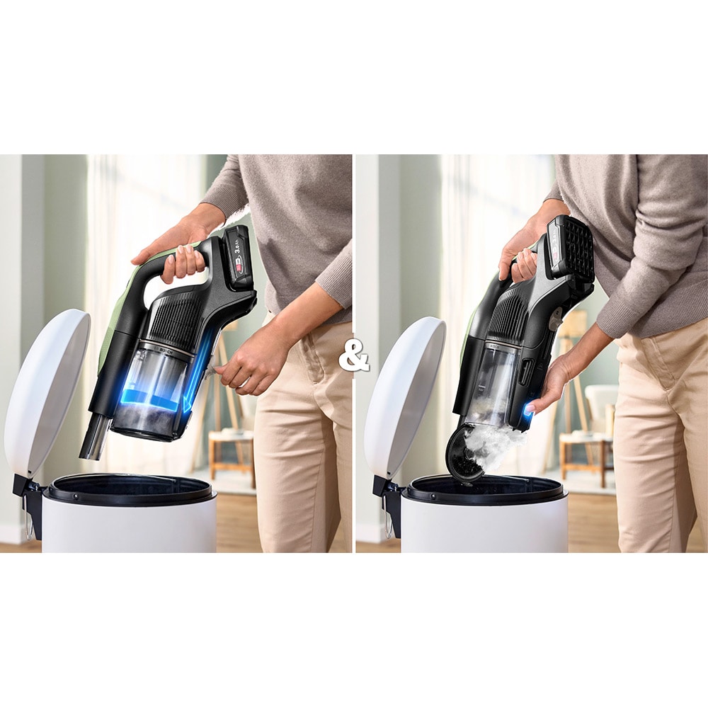 Aspirator vertical BOSCH Unlimited 9 BCS931TQC, 0.4l, 18V, autonomie max 60 min, verde-negru
