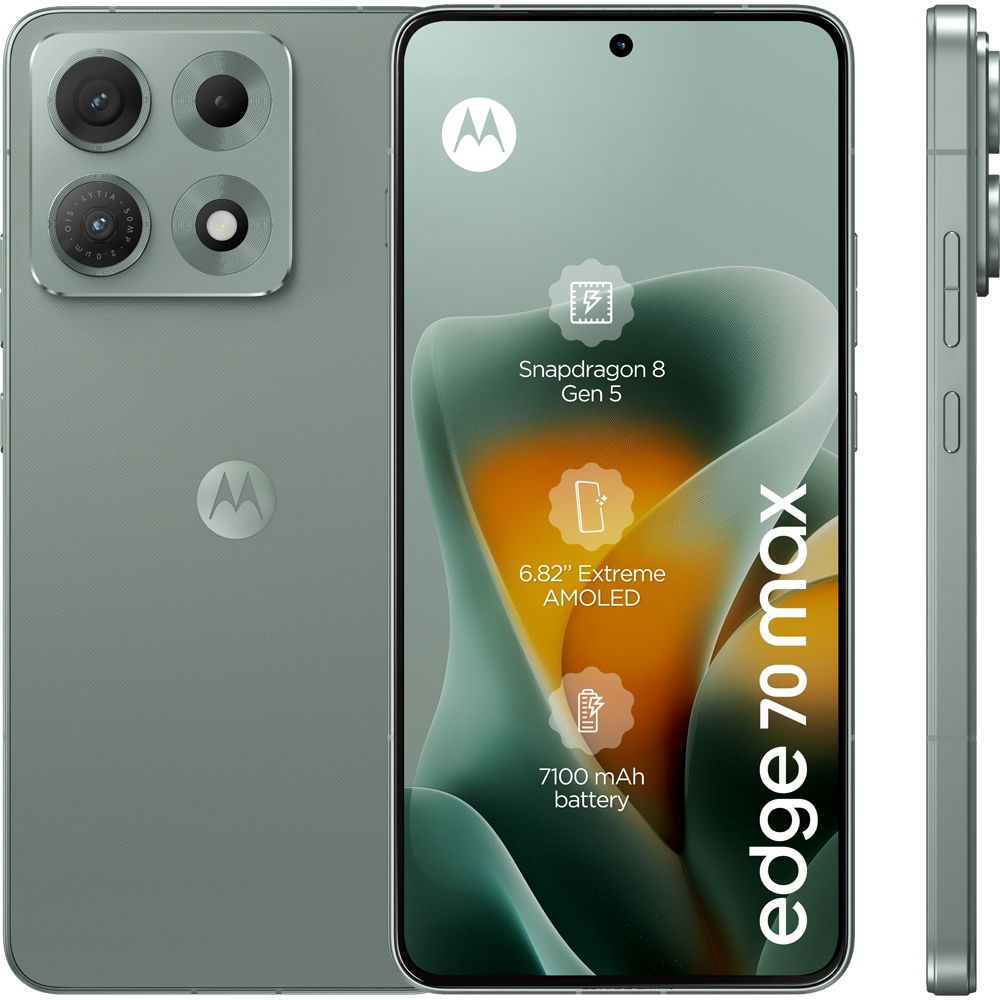 Telefon MOTOROLA Edge 70 Max, 256GB, 8GB RAM, Dual SIM, Aqua Gray