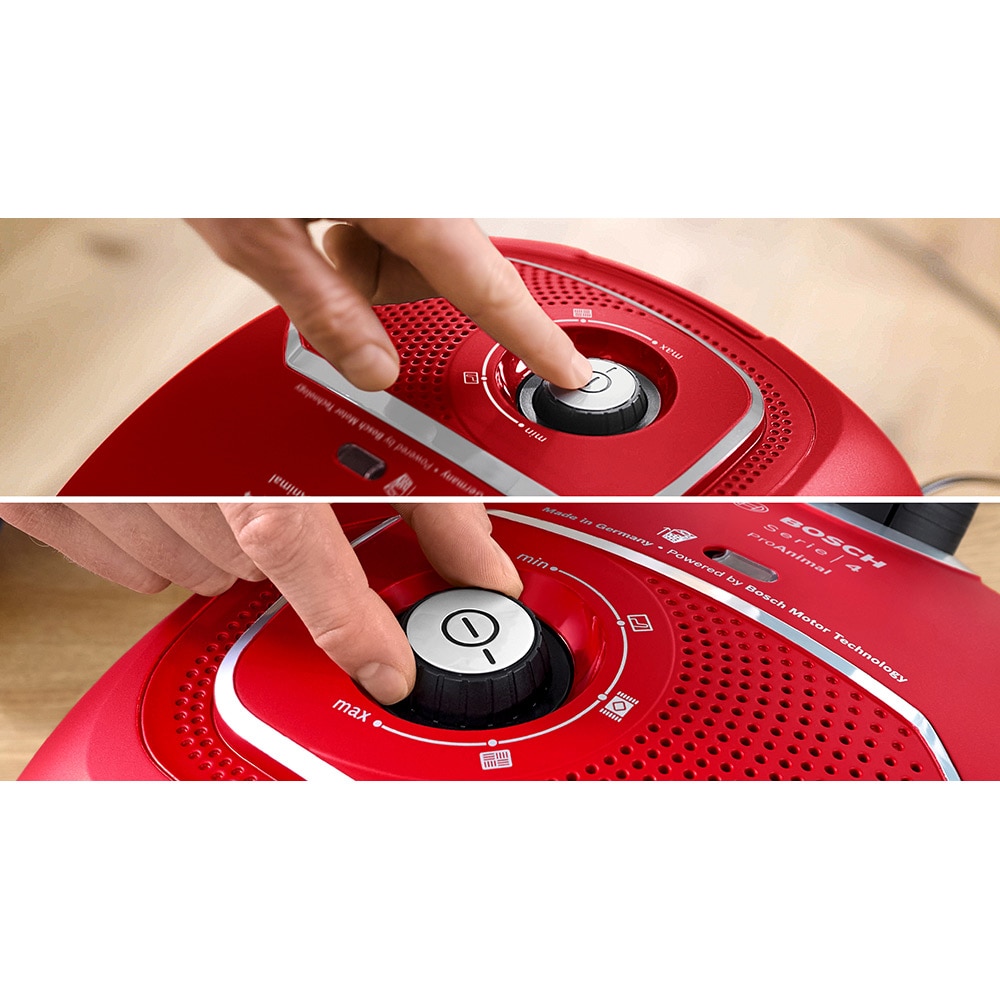 Aspirator cu sac BOSCH ProAnimal Seria 4 BGB41PET1, 4l, 700W, 75dB, rosu-negru