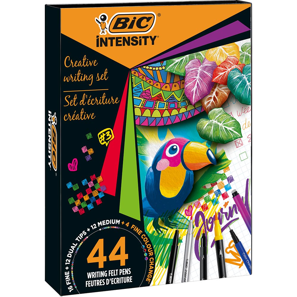 Set linere BIC Intensity Creative Writing, 44 bucati, multicolor